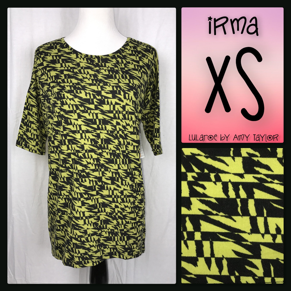 NWT LuLaRoe Irma Tunic - Irregular Stripes - XS